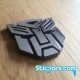 Transformers Optimus Prime chrome 3D 9,5 x 9,5 cm
